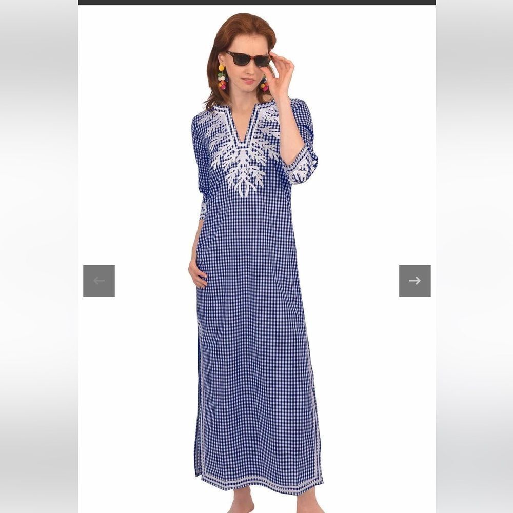 Gretchen Scott The Reef Caftan Gingham